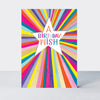 Birthday card featuring a starburst design by Rachel Ellen Designs