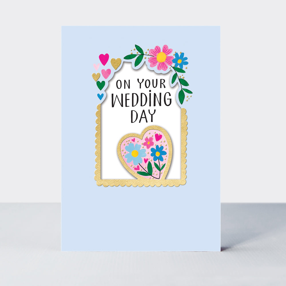 Wedding day card featuring a heart design by Rachel Ellen Designs
