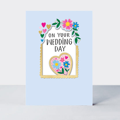 Wedding day card featuring a heart design by Rachel Ellen Designs