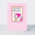 New baby girl card featuring a rabbit design by Rachel Ellen Designs