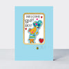 New baby boy card featuring a bear design by Rachel Ellen Designs