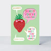 Leaving card featuring a strawberry design by Rachel Ellen Designs