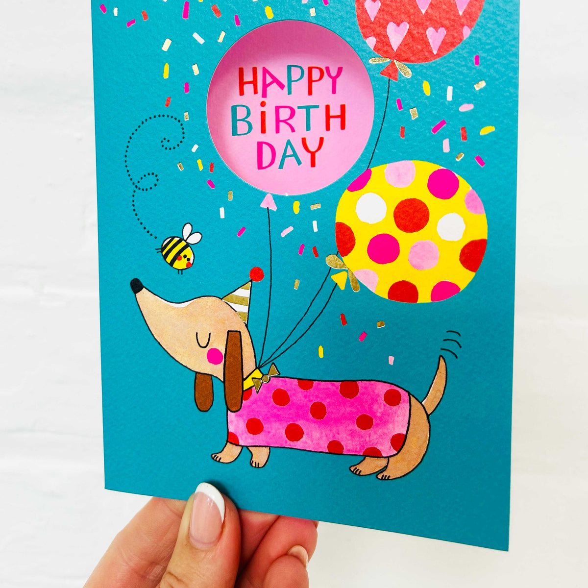 Peep - Happy Birthday Card/Dog &amp; Balloons