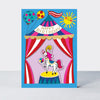 Birthday card featuring a big top design by Rachel Ellen Designs
