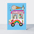 Birthday card featuring an ice cream van design by Rachel Ellen Designs