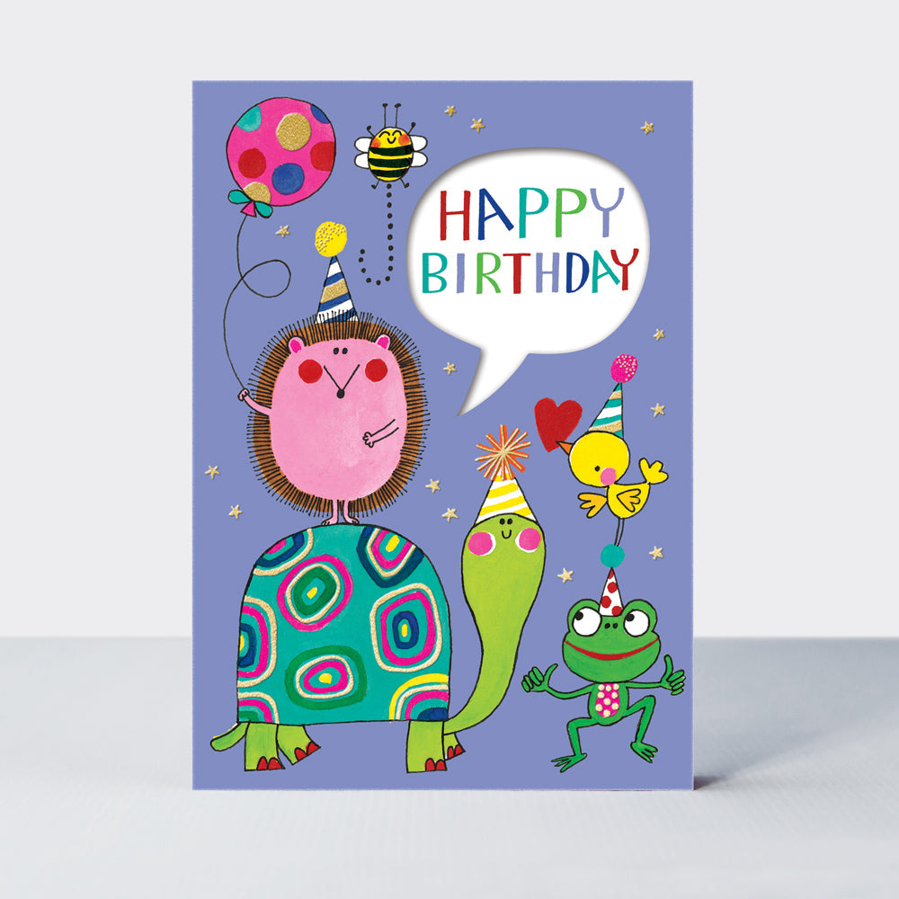 Birthday card featuring an animals design by Rachel Ellen Designs