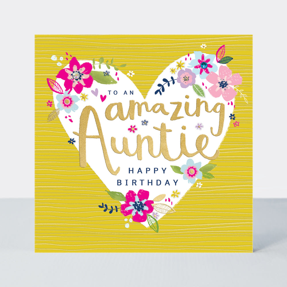 Peony - Amazing Auntie- Happy Birthday Card
