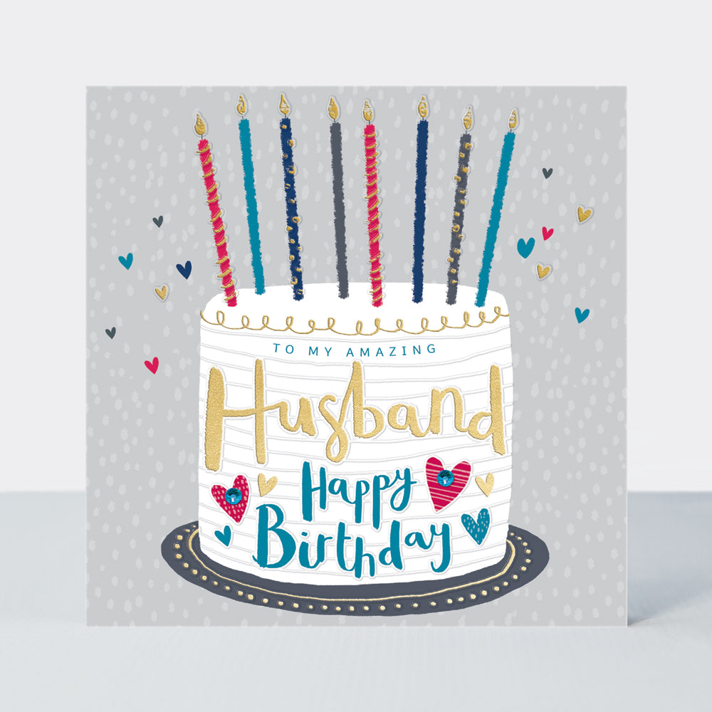 Peony - Husband Happy  Birthday Card