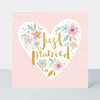 Peony - Just Married Floral Heart Wedding Card