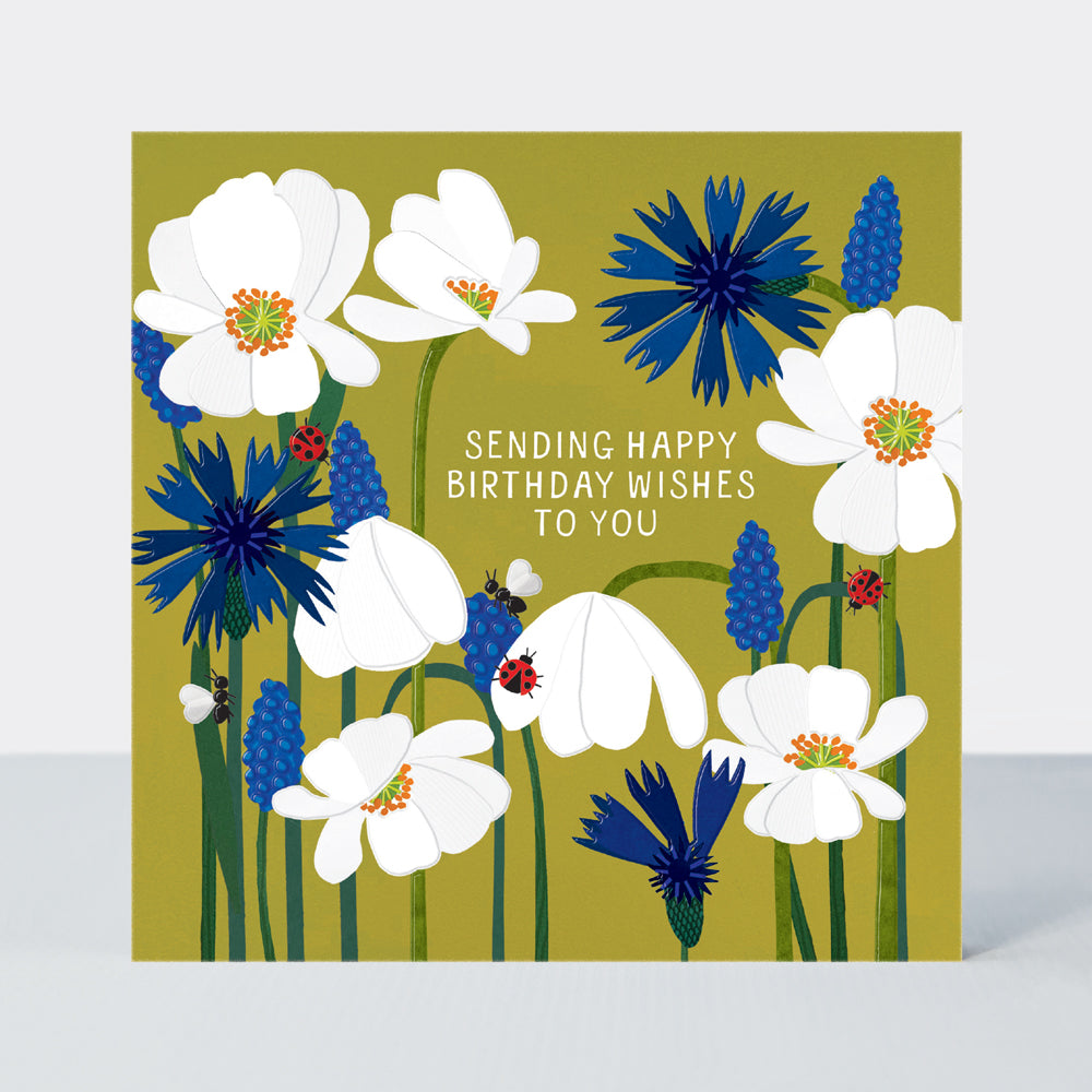 Paper Petals - Birthday Wishes to You Card - Paper Cut Petals & Ladybirds