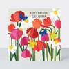 Paper Petals - Grandma Birthday Card - Paper Cut Daffodils, Tulips & Butterflies