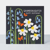 Paper Petals - Granddaughter Birthday Card - Paper Cut Butterflies & Bluebells