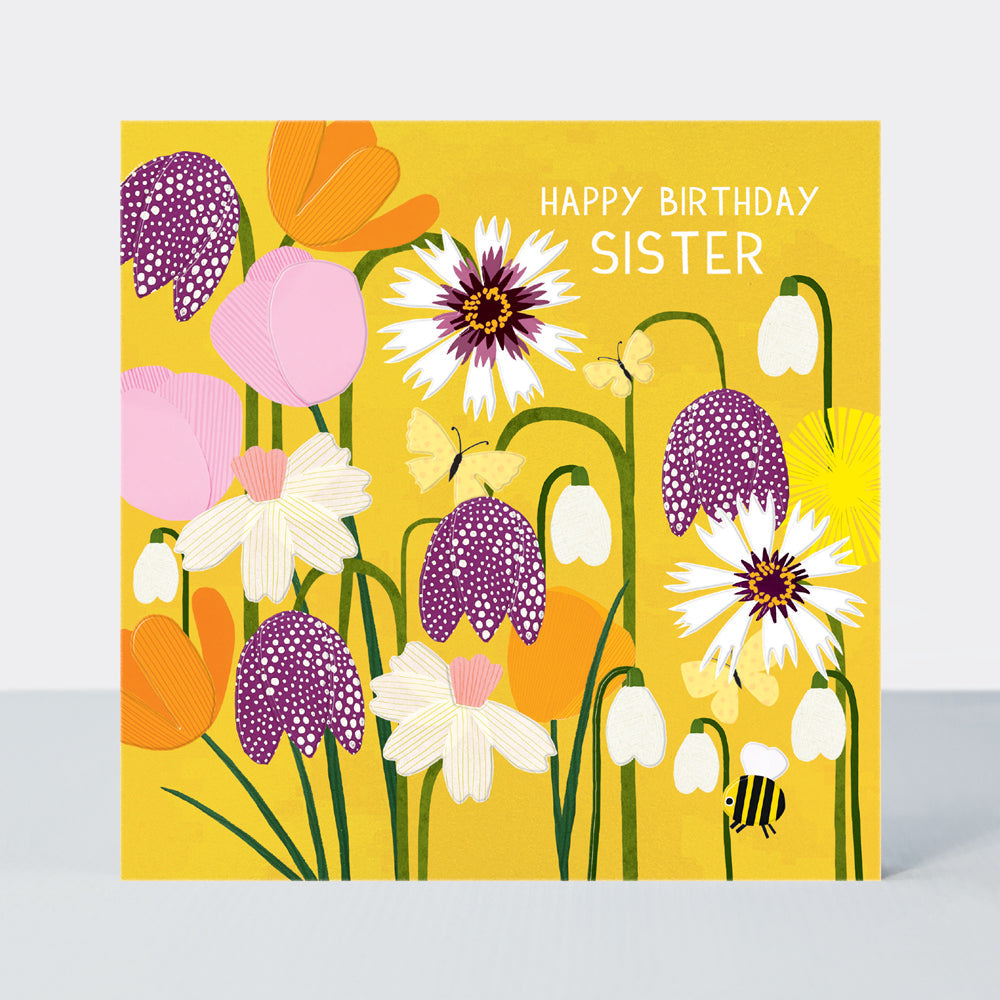 Paper Petals - Sister Birthday Card - Paper Cut Petals