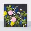 Paper Petals - Blank Card - Paper Cut Spring Blooms & Bumble Bee
