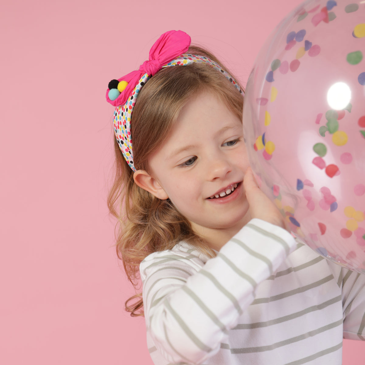 Bow Headband - Multi-Coloured Spots