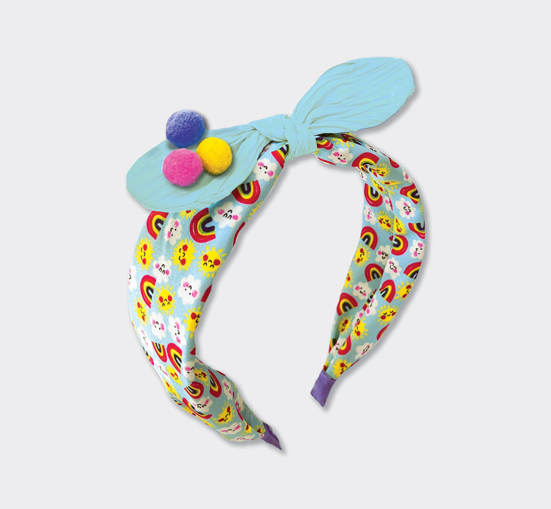 Bow Headband - Suns, Rainbows &amp; Clouds