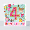 Rhubarb - Age 4 Girl/Fairy birthday card