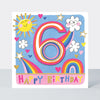 Rhubarb - Age 6 Girl/Sunshine & Rainbows birthday card