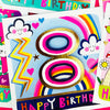 Rhubarb - Age 8 Girl/Rainbows & Clouds birthday card