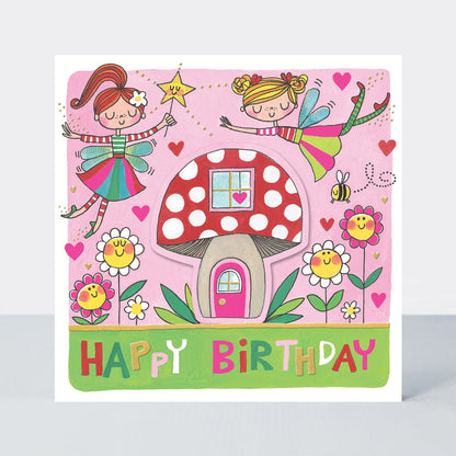 Rhubarb - Happy Birthday/Fairies &amp; Toadstool - birthday card