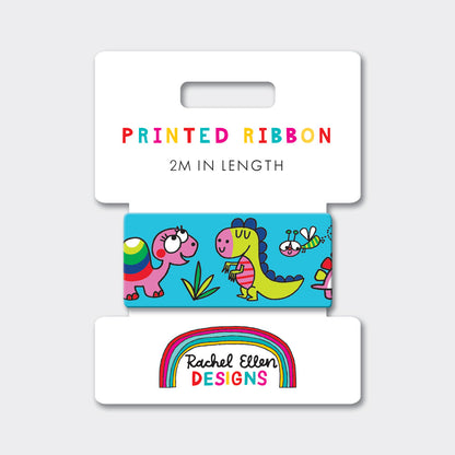 Printed Gift Wrapping Ribbon - Dinosaurs