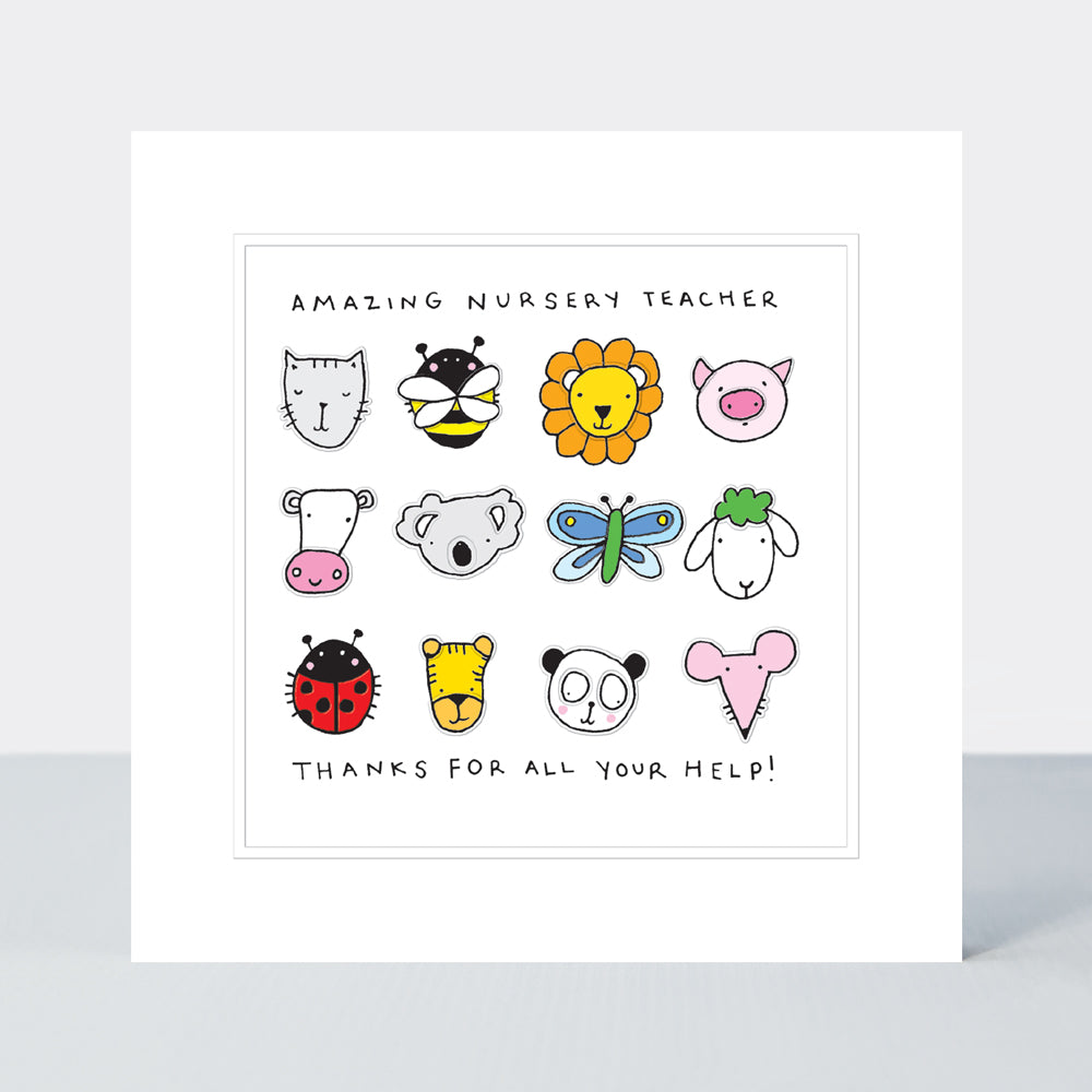 Pocket Rocket - Nursery Teacher -  Greetings Card