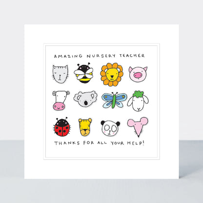 Pocket Rocket - Nursery Teacher -  Greetings Card