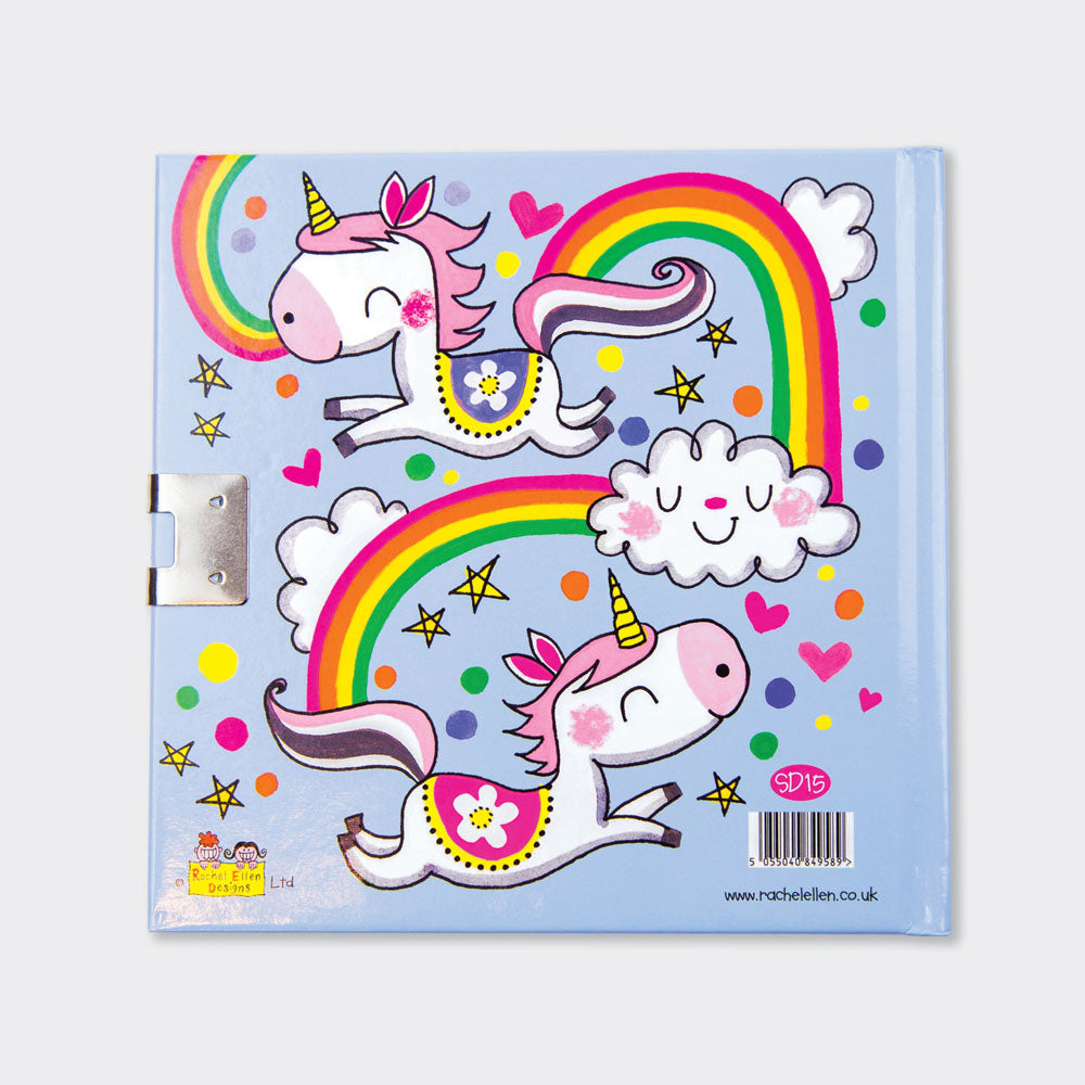 Lockable Secret Diary - Unicorns &amp; Rainbows