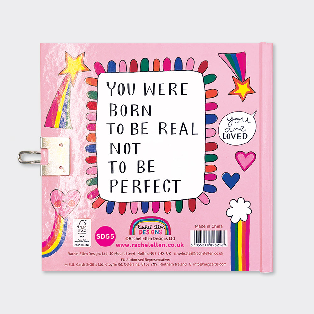 Lockable Secret Diary - Unicorns, Rainbows &amp; Bees/Just Be Yourself