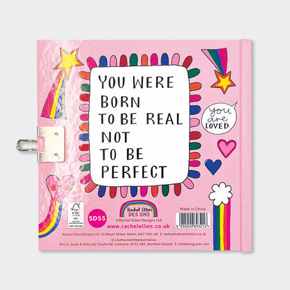 Lockable Secret Diary - Unicorns, Rainbows &amp; Bees/Just Be Yourself