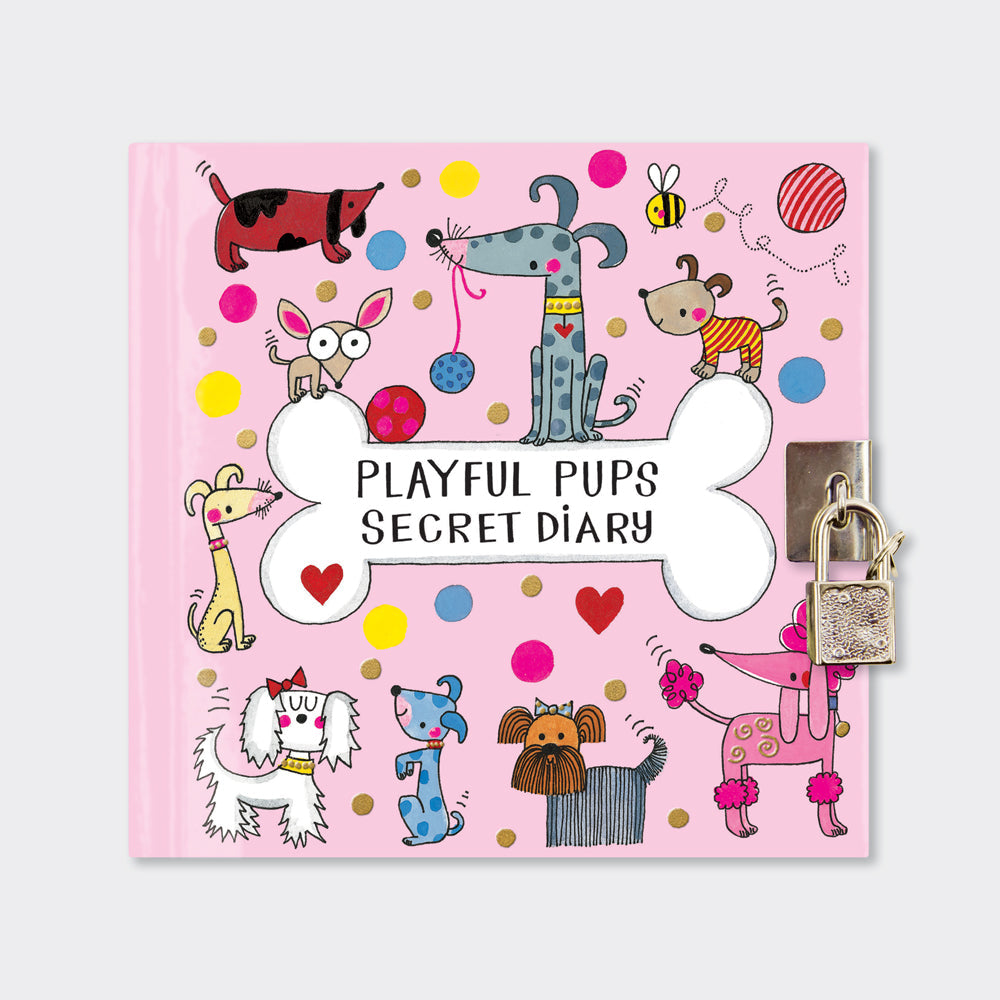 Lockable Secret Diary - Dogs/Playful Pups
