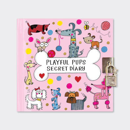 Lockable Secret Diary - Dogs/Playful Pups