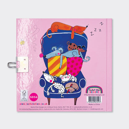 Lockable Secret Diary - Dogs/Playful Pups