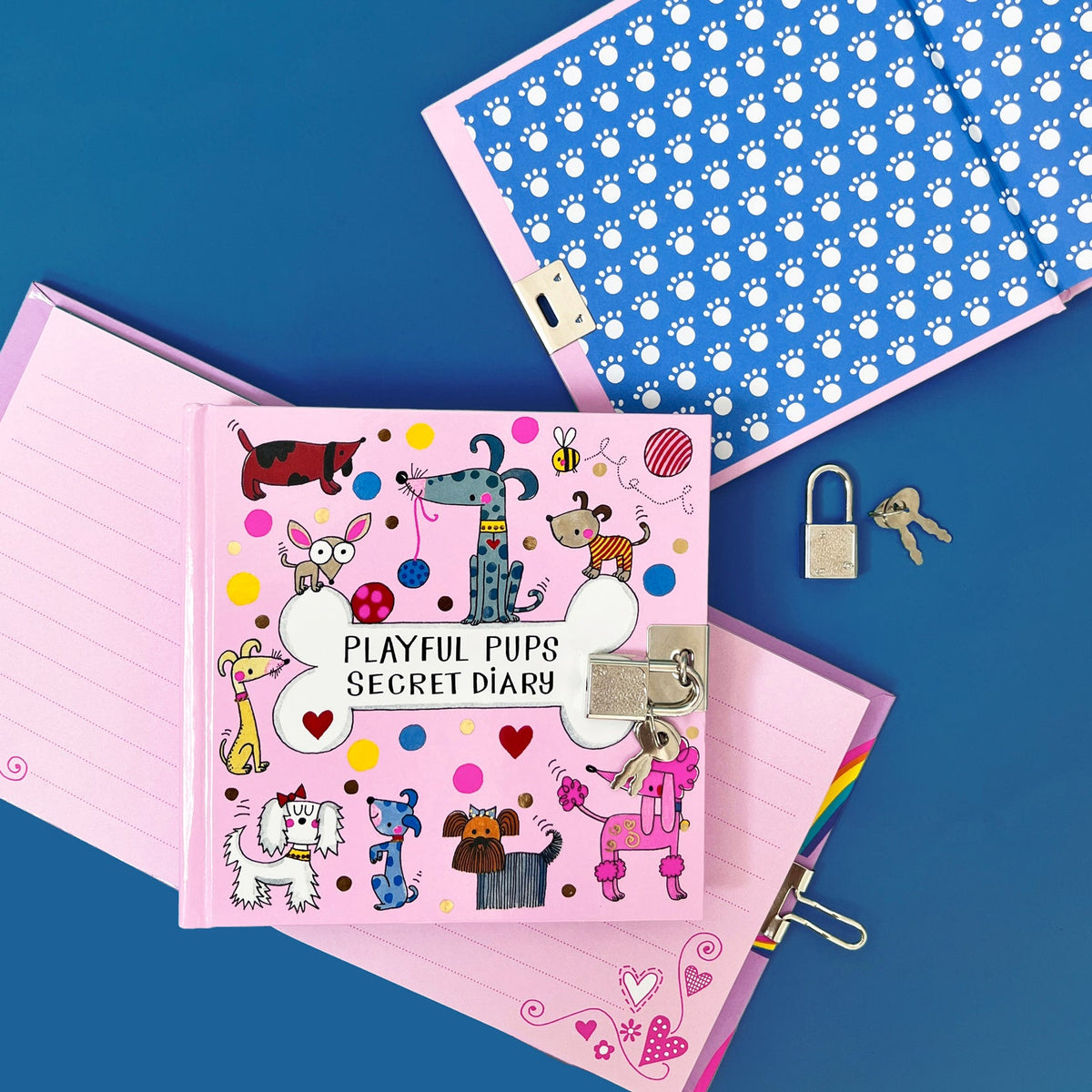 Lockable Secret Diary - Dogs/Playful Pups