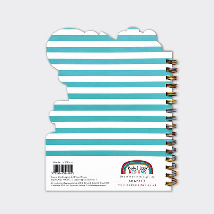 Footballer Shaped Wire Bound Notebook | Gold Foil &amp; "Notes &amp; Plans"