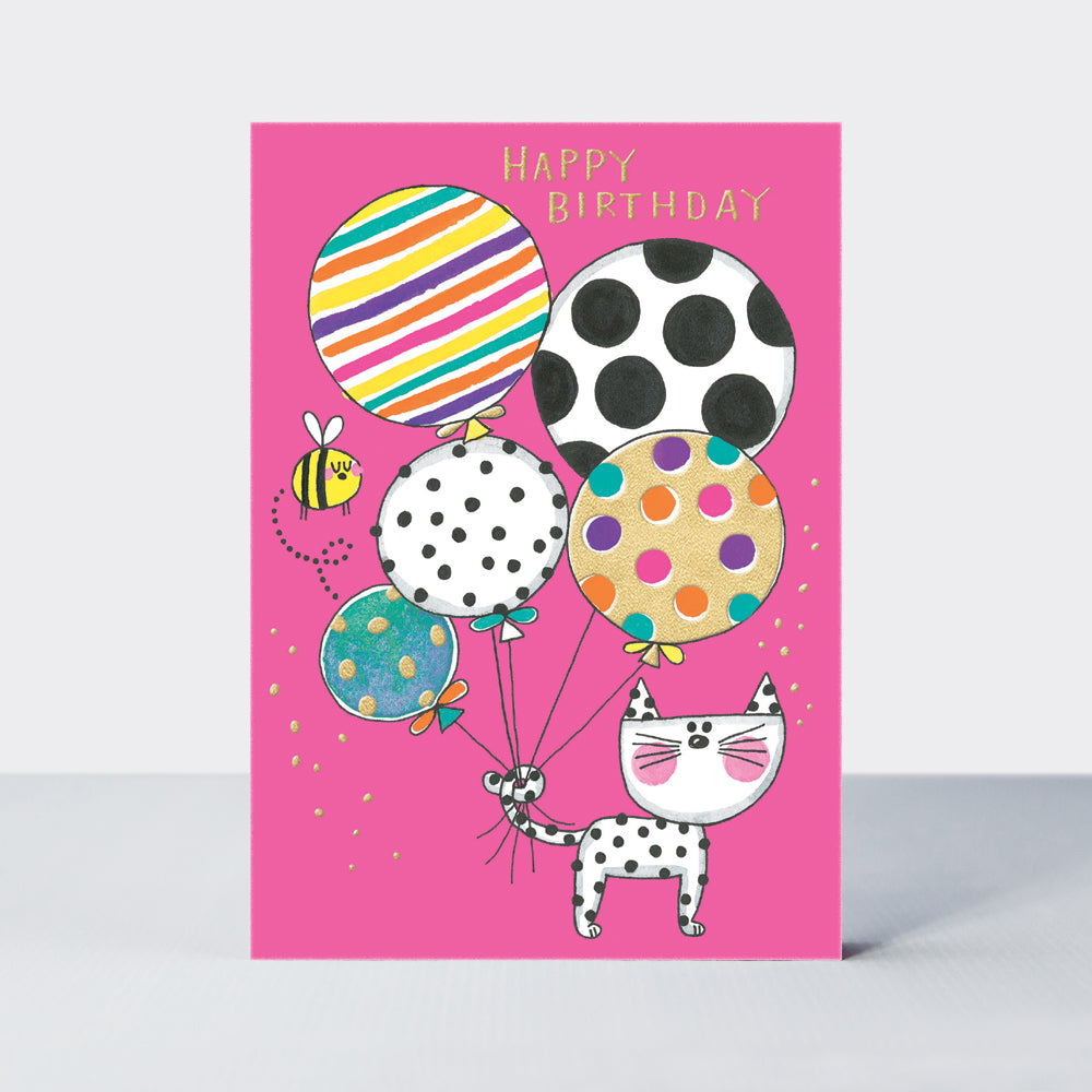 Spot - Happy Birthday Cat & Balloons  - Birthday Card