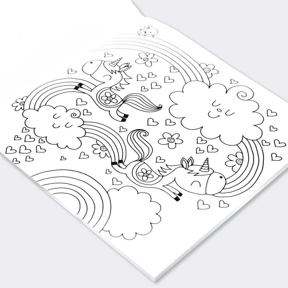 Unicorns &amp; Rainbows Colouring Book