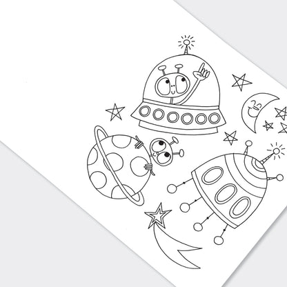 To The Moon Space Colouring Book