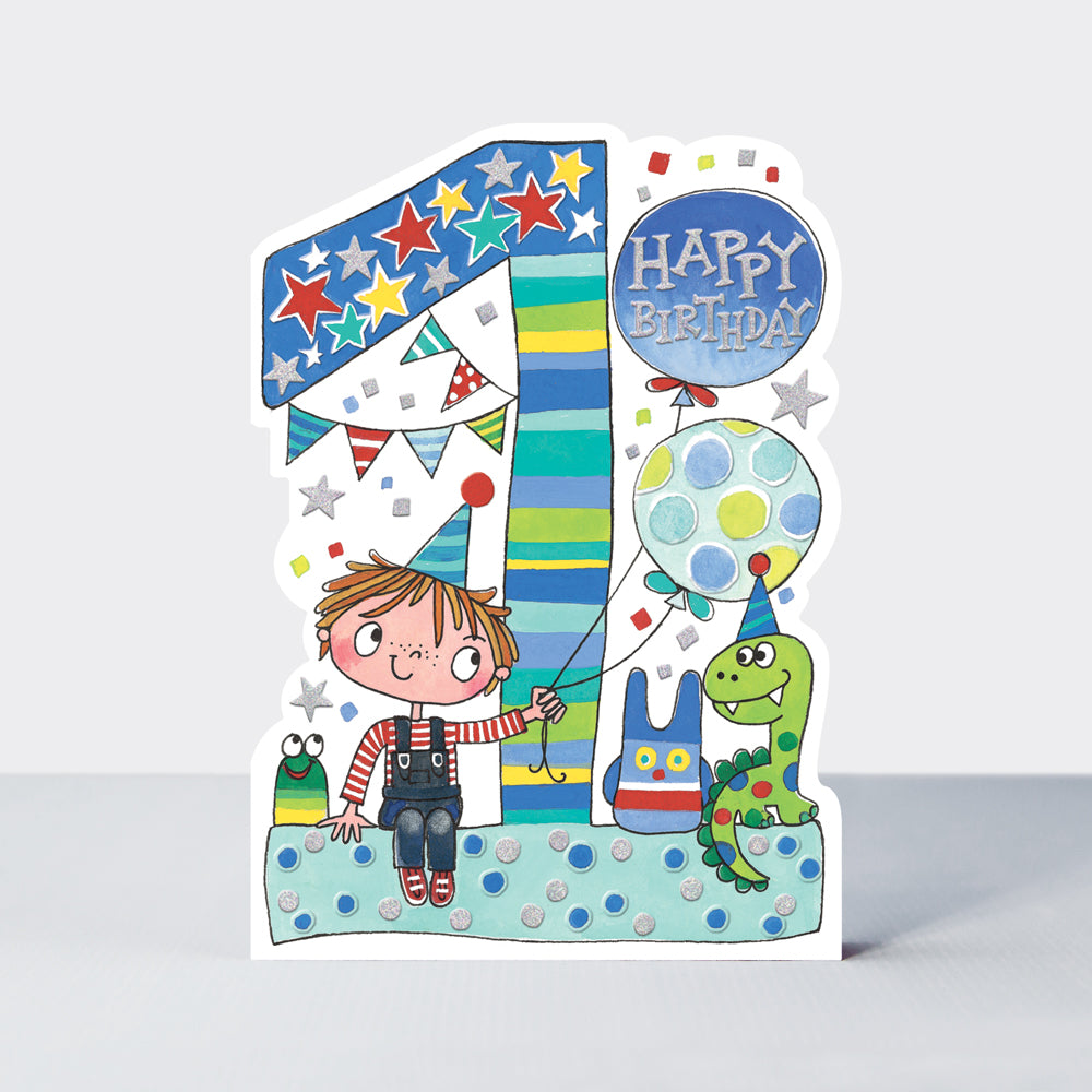 Star Jumps - Age 1 boy &amp; toys  - Birthday Card
