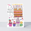 Star Jumps - Happy Birthday to you cake and candles  - Birthday Card