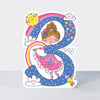 Star Jumps - Age 3 girl princess  - Birthday Card