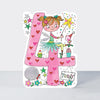 Star Jumps - Age 4 girl fairy  - Birthday Card