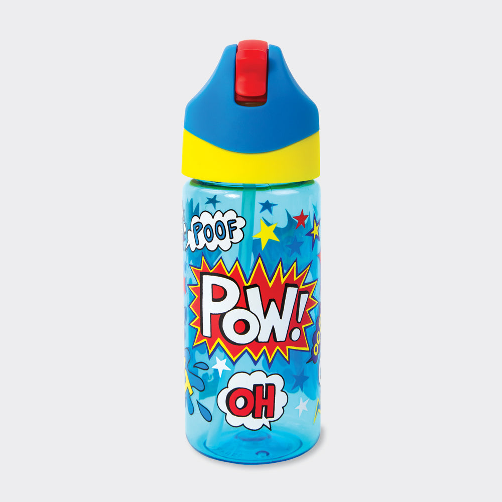 Children's Water Bottle With Straw - Super Hero