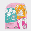 Back cover of fairy colouring book showing enchanted illustrations and sparkly stickers