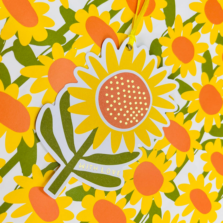 Pack of 4 Gift Tags - Sunflower