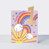 Tiptoes - Age 1 Girl Rainbows  - Birthday Card