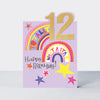 Tiptoes - Age 12 rainbows  - Birthday Card
