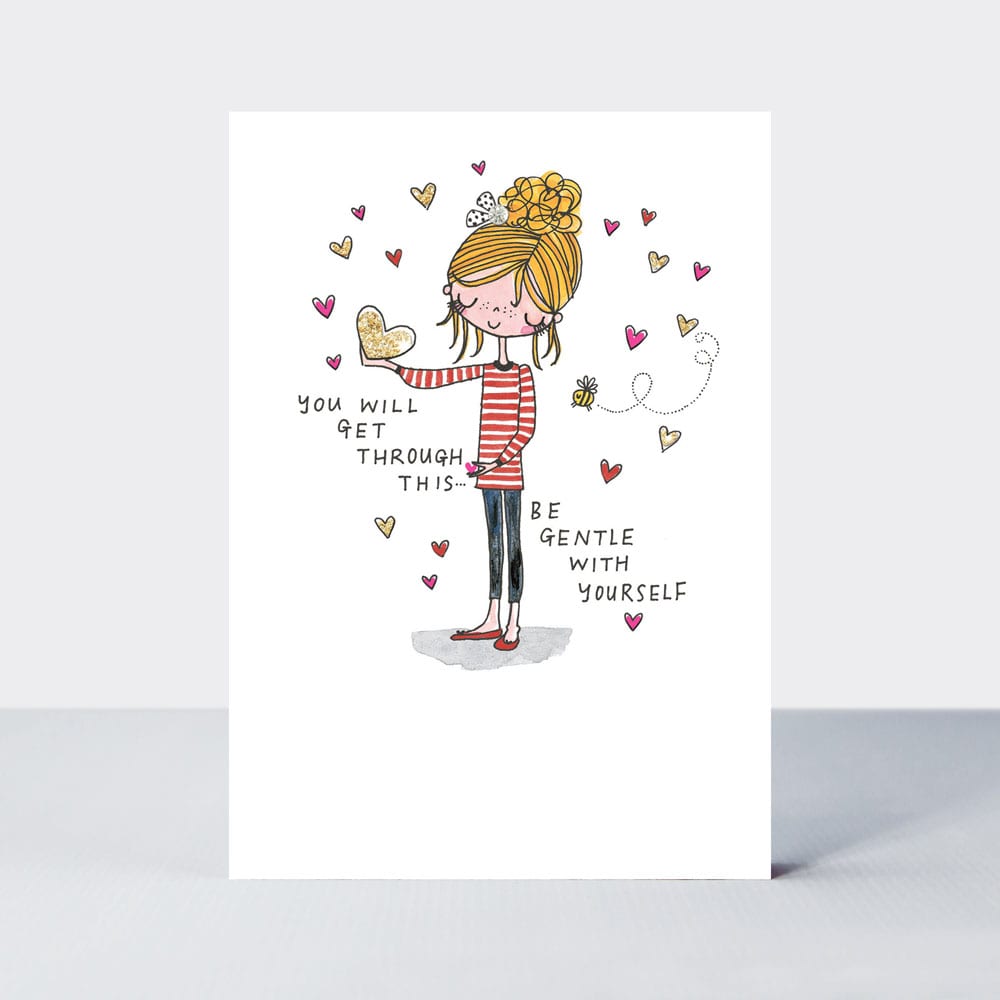 TLC - You will get through this/Girl & heart - Greetings Card