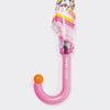 Fairy ballerina umbrella pink curved handle with auto-open button and grip"
