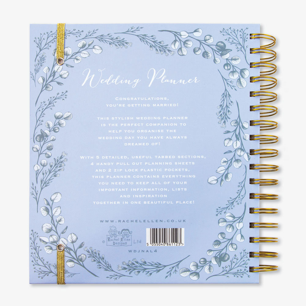 Powder Blue Wedding Planner Book | Undated Organiser with Gold Foil &amp; Checklists